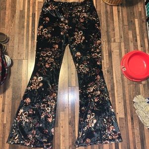 Black Floral Pants